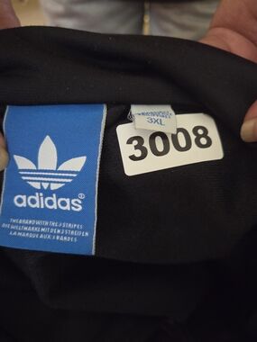 adidas Black T-Shirt with Blue Trefoil Tag